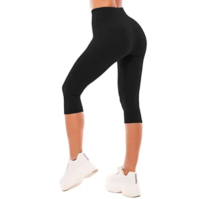 Afbeelding van SINOPHANT legging Capri met hoge taille voor vrouwen, Boterachtig zacht niet transparante buikcontrole, Plus maat Workout Gym Yoga rekbare broek