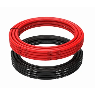 Afbeelding van TUOFENG 3,31 mm² elektrische draad, 12 AWG, siliconen draadkabel [3 m zwart en 3 rood], zacht flexibel, 680 strengen, 0,08 mm, vertind koperdraad, hoge temperatuur bereik