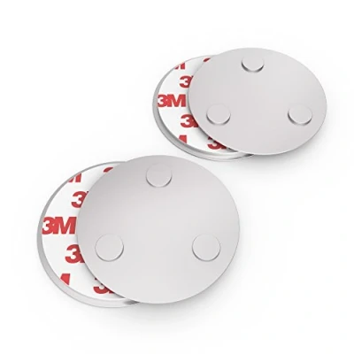 Afbeelding van conecto CC50471 Magneethouder, magneetbevestiging, universeel, magnetisch, voor rookmelder, waarschuwingsmelder, set van 2, zilver, 2 stuks