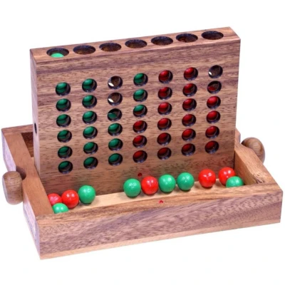 Afbeelding van Vier op een Rij Handgemaakt Houten Bordspel (2 spelers)