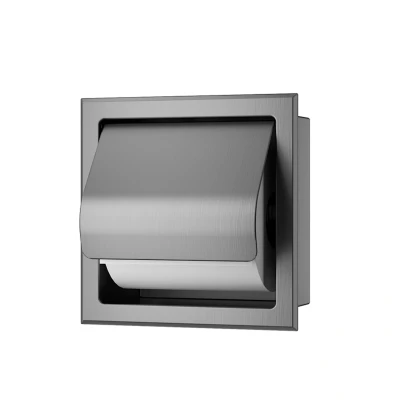 Afbeelding van Toiletrolhouder Inbouw BWS Milan Met Klep Gunmetal
