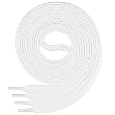 Afbeelding van Di Ficchiano Platte veters; van 100% katoen, voor sneakers en sportschoenen, zeer scheurvast, circa 7 mm breed wit 140