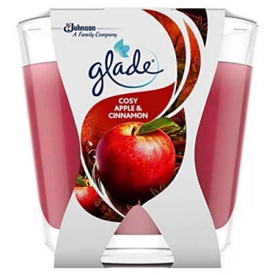 Afbeelding van Glade Décor Geurkaars in glas, Apple &amp; Cinnamon (appel Kaneel), 6 pack (6 x 70 g)