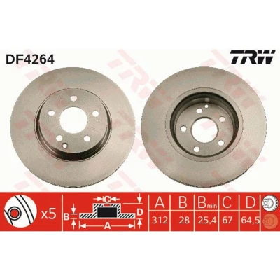 Afbeelding van Trw Remschijf DF4264