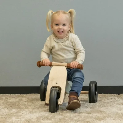 Afbeelding van Houten Loopfiets 1 jaar Bandits and Angels Smart Bike 4in1 Olijfgroen