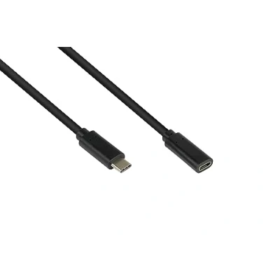 Afbeelding van USB C naar verlengkabel USB3.2 (tot 10 Gbit/s) PD tot 20V/5A video 4K 60Hz / zwart 1 meter