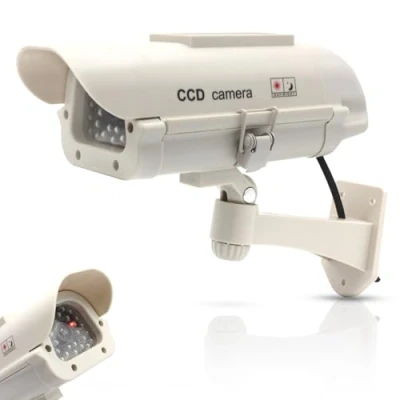 Afbeelding van FISHTEC camera dummy voor buiten afschrikking met rode leds zonnepaneel