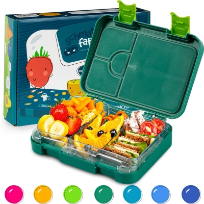 Afbeelding van junior lunchbox 6 vakken 21,3 x 15 4,5 cm (b h d) BPA vrij