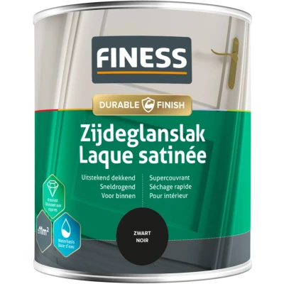 Afbeelding van finess zijdeglanslak waterbasis zwart 0.75 ltr
