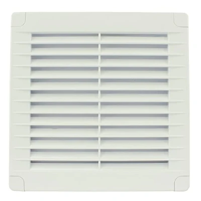 Afbeelding van VONLIS® Ventilatierooster, afvoerluchtrooster, lamellenrooster, kunststof, hoekig, 150 x mm, wit
