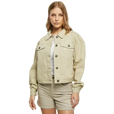 Afbeelding van Urban Classics Spijkerjas, Dames, Maat: 4XL, Softseagrass