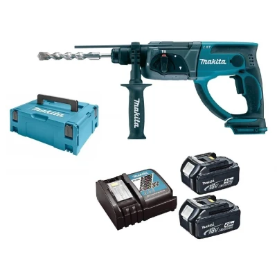 Afbeelding van Makita DHR202RMJ 18V Li ion accu SDS plus combihamer set (2x 4.0Ah) in Mbox
