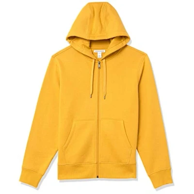 Afbeelding van Amazon Essentials Men&#039;s Fleecetrui met volledige ritssluiting en capuchon (verkrijgbaar in grote lange maten), Goud, S