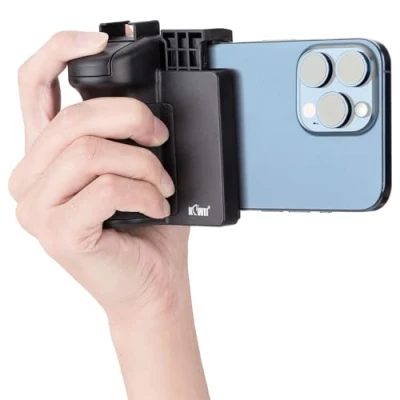 Afbeelding van KIWIFOTOS Smartphone Draadloze Afstandsbediening met Hand Greep Stabilisator voor Selfie Vlog Video Compatibel iPhone 15 14 13 12 11 XS X XR 8 7 6S Galaxy Mate MI Mobiel 59 85mm Breedte