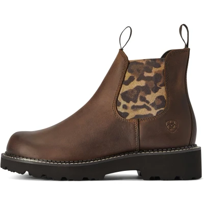 Afbeelding van Ariat Fatbaby Twin Gore Rijlaarzen Distressed Tan Chelsea Boot Panterprint Maat 38