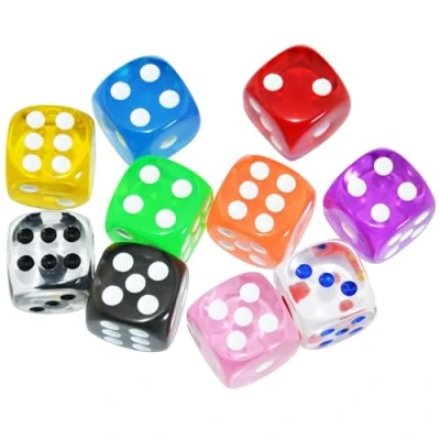 Afbeelding van SmartDealsPro 10 Pack D6 zeszijdige 16mm transparante dobbelstenen voor DND, MTG, RPG, Tenzi, Yahtze, Bunco, tafel Borad Games, wiskunde onderwijs (kleur 1)