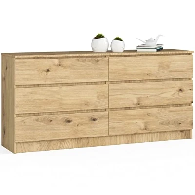 Afbeelding van AKORD Grote commode ladekast woonkamercommode opbergkast voor de woonkamer slaapkamer duurzaam rolgeleiding woonkamermeubels handgemaakt eiken