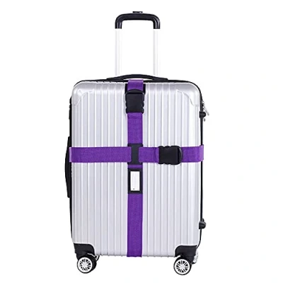 Afbeelding van 1 Stks Bagageriem Verstelbare Reizen Koffer Bagage Verpakking Riem Lange Kruisbanden met Quick Release Gesp en Extra Tags Etiketten Riemen voor Koffers