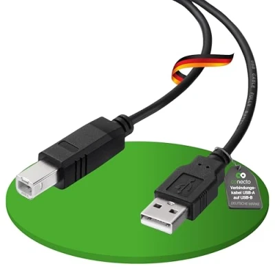 Afbeelding van conecto USB 2.0 kabel/printerkabel, A stekker naar B stekker, 480 Mbit/s, zwart, 1,80 m