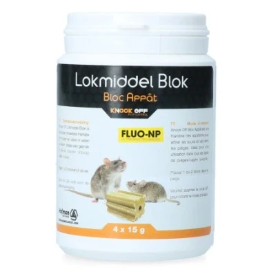 Afbeelding van Lokmiddel Blok voor muis en rat Fluo NP 8 x 15g
