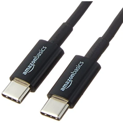 Afbeelding van Amazon Basics Snellaadkabel, USB C naar 2.0, 480 Mbit/s, IF gecertificeerd, voor Apple iPhone 15, iPad, Samsung Galaxy, tablets, laptops, 1,8 m, zwart