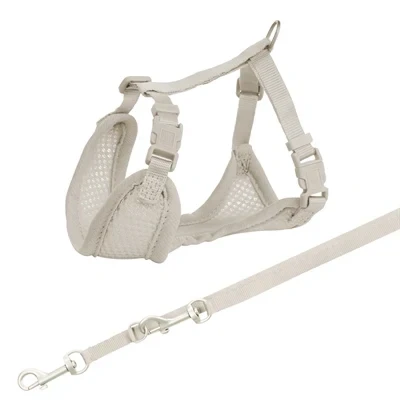 Afbeelding van Trixie Junior Puppytuig Soft Met Riem Lichtgrijs 26 34X1 CM / 2 MTR