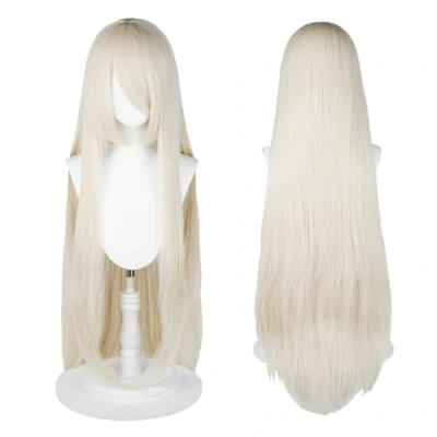 Afbeelding van 100 cm lange pruik, universele anime kostuum cosplay perfect voor feest, dagelijks gebruik, festivals en Halloween, geweldig tv, film, karakter (Platinablond)