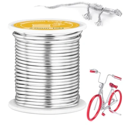 Afbeelding van VynyQoo 2mm Aluminiumdraad, 12M Zilver Buigzaam en Flexibel Aluminium Craft Draad, Zilverdraad Voor Knutselen DIY Beeldhouwen, Modelleren, Sieraden Maken, Bloemcreaties Draadweven