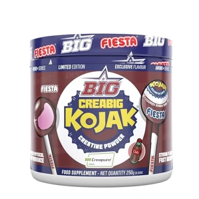 Afbeelding van BIG Creatin Creapure® creatine Monohydraat Creapurepoeder, fysieke prestaties en herstel, premium grondstof, snel intrekkend monohydraat, veganistisch, 250 g, cola