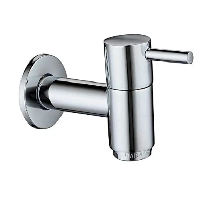 Afbeelding van Wandmontage Wastafel Tap Messing Koud Water Kraan Badkamer Wasmachine Outdoor Kranen, Chrome
