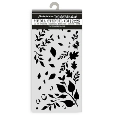 Afbeelding van Stamperia Dikke stencils voor plakboeken, albums, kaarten, bullet journal en meer, flexibel materiaal, gemakkelijk te reinigen, perfect hobby&#039;s, ambachten geschenken (Dewdrops, Big Bladeren)