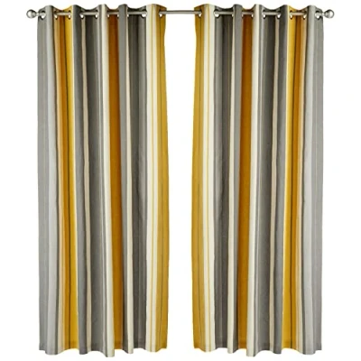 Afbeelding van Fusion Twee gordijnpanelen, katoen, polyester, oker, B 168 cm (66) x D229 (90)
