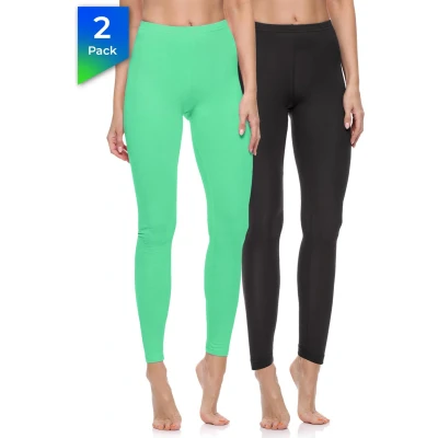 Afbeelding van Merry Style Dames Leggings Sport Vrijetijdsbroek Lang Katoen MS MS10 198 LE 2Pack Zwart/Munt M