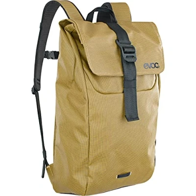 Afbeelding van EVOC DUFFLE BACKPACK 26, praktische dagrugzak (ideale wandelrugzak met elastische zijvakken, waterdichte rugzak, afmetingen: 17 x 31 50 cm, volume: 26 l), Curry Zwart