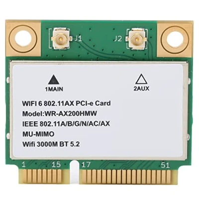 Afbeelding van Draadloze WiFi kaart,AX200HMW 2.4G/5G Dual Band Netwerkkaart,2974M WiFi6 Bluetooth 5.2 Mini PCI E Kaart,802.11 A/B/G/N/AC/AX voor Laptop