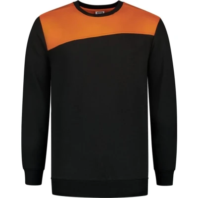 Afbeelding van Tricorp Sweater Bicolor Naden 302013 Zwart / Oranje Maat 4XL