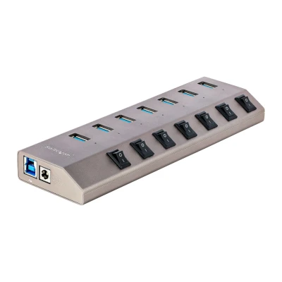Afbeelding van StarTech.com 7 Port Self Powered USB C Hub met Individuele On/Off Schakelaars, 3.0 5Gbps Expansi