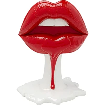 Afbeelding van Kare Design deco object Hot Lip, wit/rood, woonaccessoire, lippen, mond, 26 x 21 14 cm (h b d)