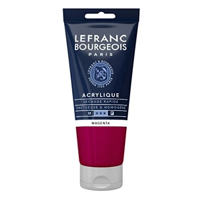 Afbeelding van Lefranc Bourgeois 300384 fijne acrylverf, hoog gepigmenteerd, goede dekking, romige homogene textuur 80ml tube, Magenta