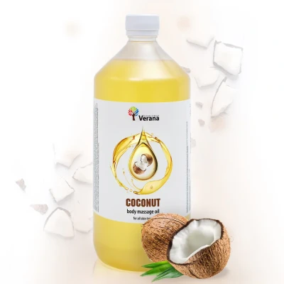 Afbeelding van Verana Massageolie Kokos 1L, 100% natuurlijk, gemaakt in Europa
