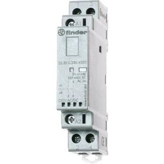 Afbeelding van Finder magneetschakelaar 17 5mm 1m 1v 25a 250vac spoelspanning 24 vac dc contactmateriaal agsno2 mech standindicatie en led 22 32 0 024 4520