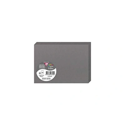Afbeelding van Clairefontaine 2353C verpakking met 25 dubbele kaarten, formaat C6, 11 x 15,5 cm, 210 g/m², kleur: staalgrijs, uitnodigingen evenementen en correspondentie serie stuifmeel premium papier glad