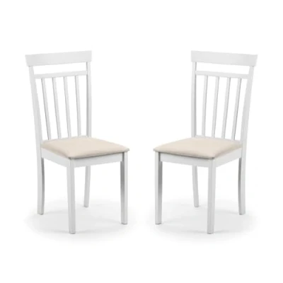 Afbeelding van Julian Bowen set van 2 Coast witte eetkamerstoelen