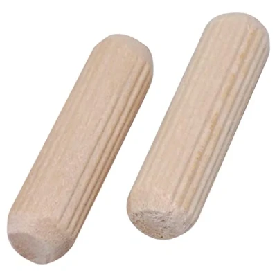 Afbeelding van SKIR&#039;CO (200 stuks) houten pluggen 8 x 30 mm, gegroefde pluggen, geribbelde pinnen voor meubels,