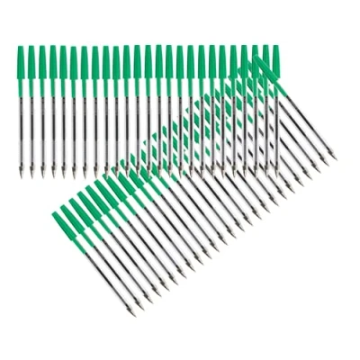Afbeelding van Q Connect KF01043 balpen, medium punt, groen, 50 stuks