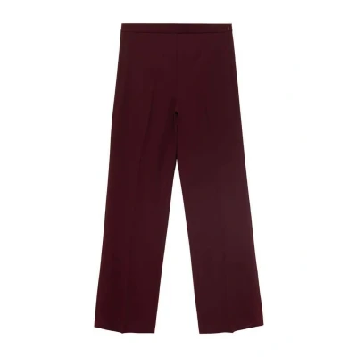 Afbeelding van Mango wide leg regular waist pantalon donkerrood