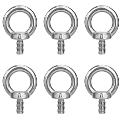 Afbeelding van QIMEI SHOP Ringschroef M8 oogschroef 304 roestvrij staal oogbout ringbout oogschroeven x 15 voor bevestiging en ophangen 6 stuks