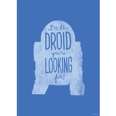 Afbeelding van Komar Artprint Star Wars Silhouette Quotes R2D2 Kinderkamer, slaapkamer, woonkamer