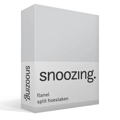 Afbeelding van Snoozing Flanel Split hoeslaken Lits jumeaux 160x200 cm Grijs