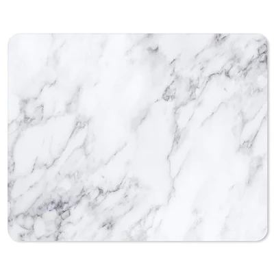 Afbeelding van muismat marmer look I 24 x 19 cm in wit grijs standaard formaat, antislip eenvoudig modern steenlook graniet dv_637